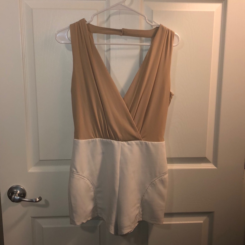 Nude and white romper